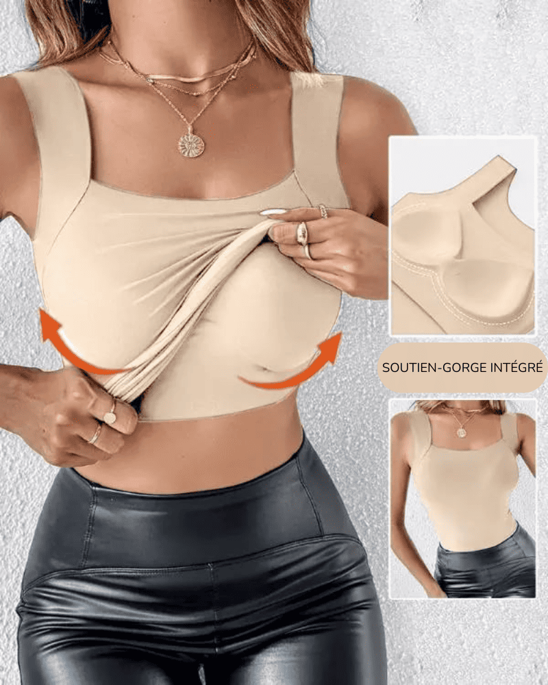 Débardeur Gainant Avec Soutien-Gorge Intégré et Encolure en U