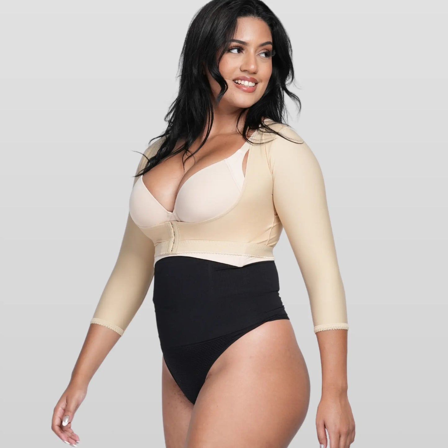 Soutien-gorge à Compression avec Manches et Fermeture Frontale