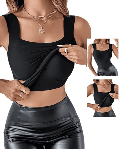 Débardeur Gainant Avec Soutien-Gorge Intégré et Encolure en U