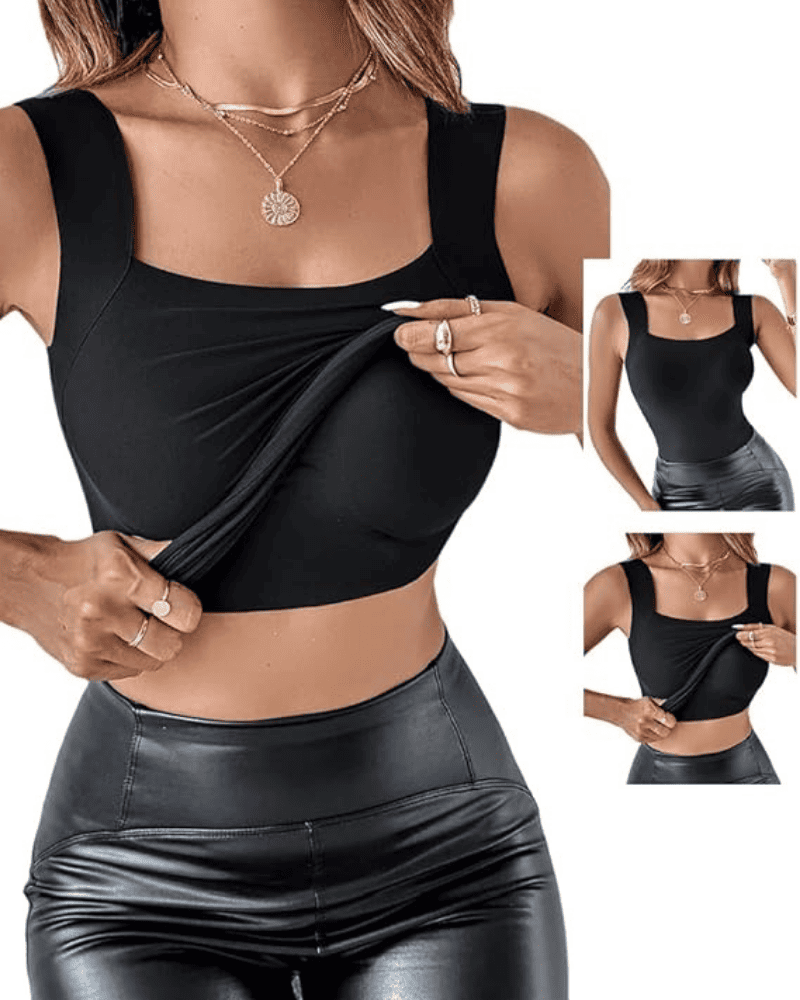 Débardeur Gainant Avec Soutien-Gorge Intégré et Encolure en U