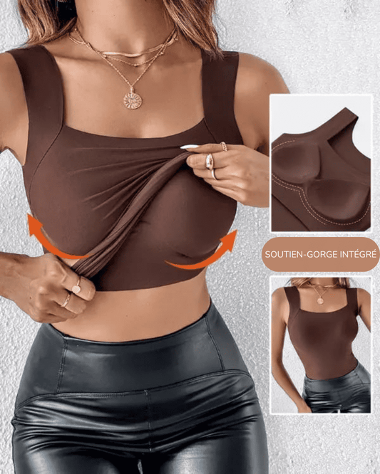 Débardeur Gainant Avec Soutien-Gorge Intégré et Encolure en U