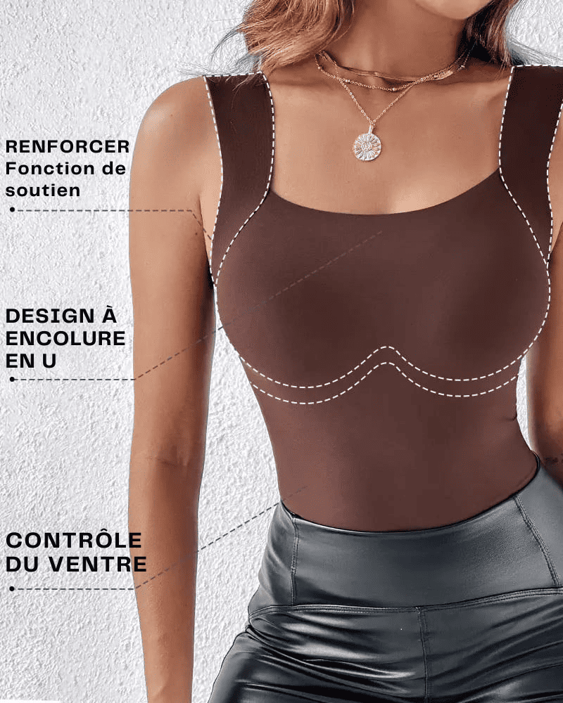Débardeur Gainant Avec Soutien-Gorge Intégré et Encolure en U