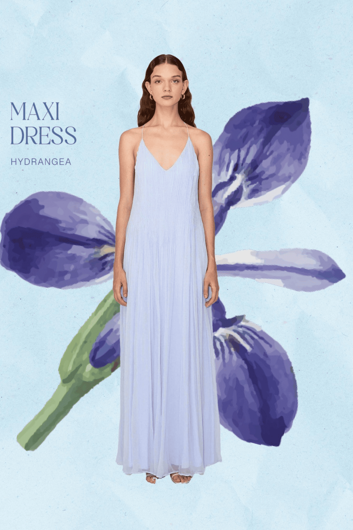 Amélie Maxi Dress - Hydrangea