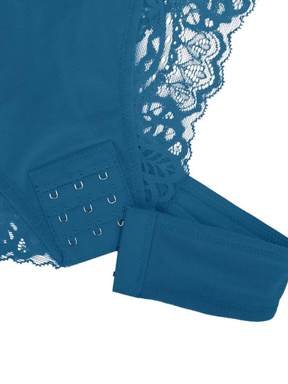 Body Gainant en Dentelle à Encolure Profonde en V avec Tanga Sculptant